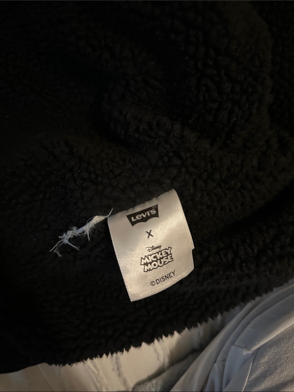 Levi's Black Denim Kids Jacket with Mickey Mouse Back Graphic - Picture 6 of 6